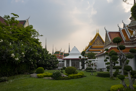 Pagoda in Wat Arun under constructionの写真素材