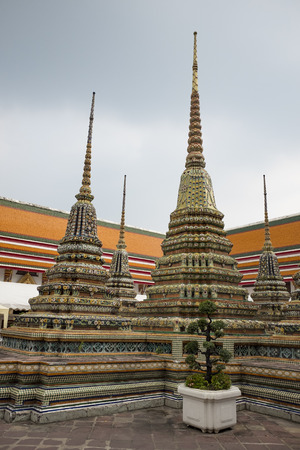 tower bangkok in the temple thailand abstract cross colors roof wat palaces asia sky and colors religion mosaic sculptureのeditorial素材