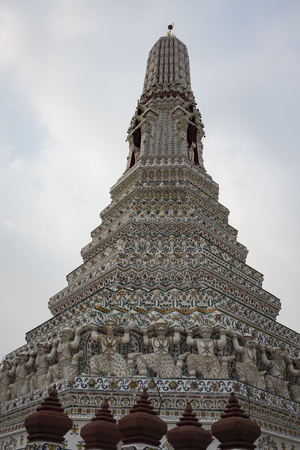 Pagoda in Wat Arun under constructionの写真素材