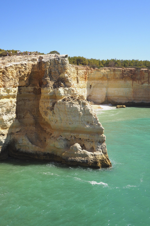 A view of a Praia da Rocha in Portimao, Algarve region, Portugalの写真素材