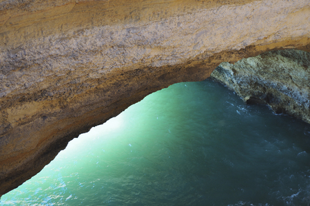 A view of a Praia da Rocha in Portimao, Algarve region, Portugalの写真素材