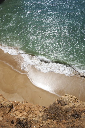 A view of a Praia da Rocha in Portimao, Algarve region, Portugalの写真素材