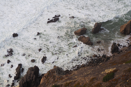 View of Cabo da Roca (Cape Roca), Portugal, the westernmost point of mainland Europeの写真素材