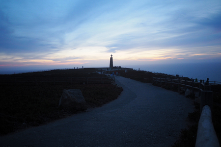 SINTRA, PORTUGAL. Landscape of Cabo da Roca in Portugal. Cabo da Roca (Cape Roca) is a cape which forms the westernmost extent of mainland Portugal and continental Europe.の写真素材