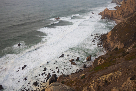 View of Cabo da Roca (Cape Roca), Portugal, the westernmost point of mainland Europeの写真素材