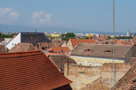 Sibiu, Romania. The city where houses have eyesの写真素材