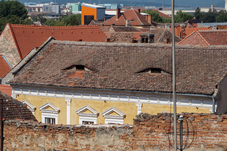 Sibiu, Romania. The city where houses have eyesの写真素材