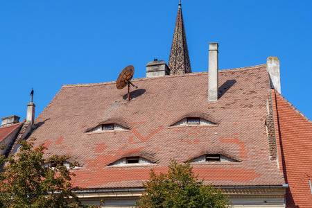 Sibiu, Romania. The city where houses have eyesの写真素材