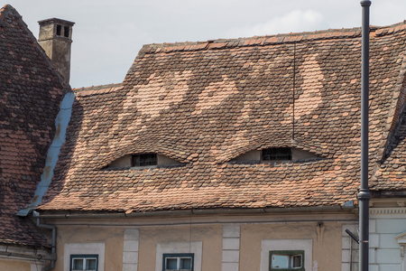 Sibiu, Romania. The city where houses have eyesの写真素材