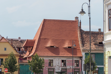 Sibiu, Romania. The city where houses have eyesの写真素材