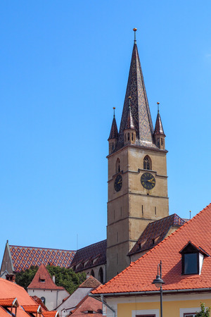 Sibiu, Romania. The city where houses have eyesの写真素材