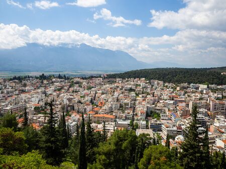 Panoramic view of Lamia City, Central Greeceの写真素材