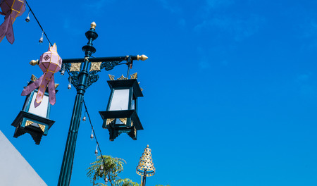 Street lamps at the Loi Krathong Festival in Chiang Mai, Thailand.