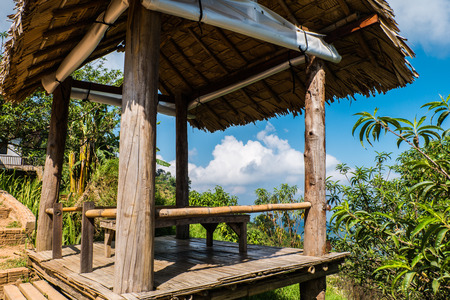 Close up Hut shelters for views Mon Jam, Chiang Mai, Thailand.の写真素材