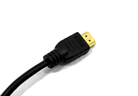 HDMI cable on white background.