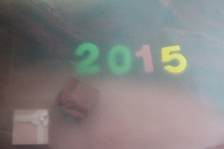 2015 Red gift Box in soft tone  for background.の写真素材