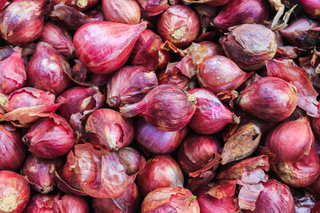 Shallots, food background.の写真素材