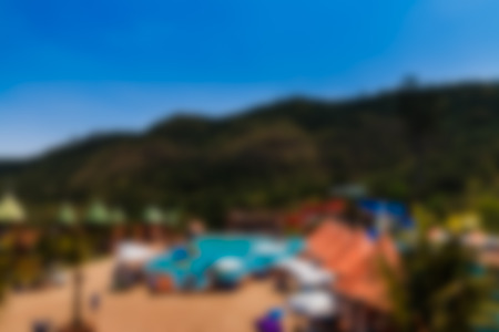 Blur top view of water park.の写真素材