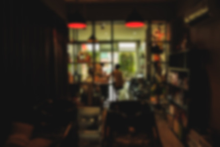 Blur looking out from the hair salon, Abstract background, Process color with vintage tone.の写真素材