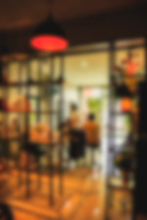 Blur looking out from the hair salon, Abstract background, Process color with vintage tone.