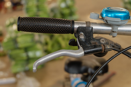 bicycle hand brake on a handlebarの写真素材