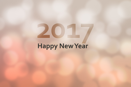Happy new year 2017. Abstract background with motion blur and bokeh. retro, vintage and warm color...