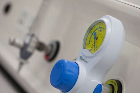 Medical oxygen pressure valve in a hospital training centre