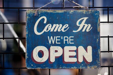Come in were open notice hanging for information