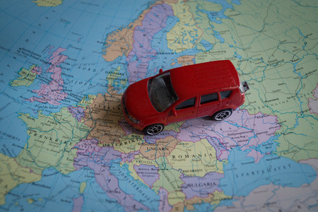 Car with the Road mapの写真素材