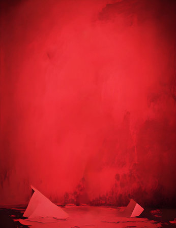 An edgy and captivating abstract background featuring a grunge red painted wall, showcasing a raw and passionate expression of creativity and intensity. Generative AIの素材