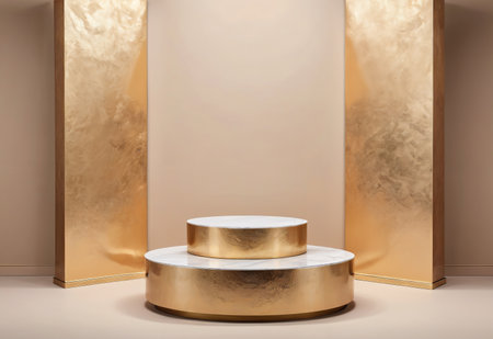 Podium and product display stand, designed to showcase customer's products and text, providing a platform for both merchandise and messaging.の素材