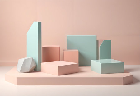 Podium and product display stand, designed to showcase customer's products and text, providing a platform for both merchandise and messaging.の素材