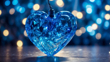 Blue color Heart shape background ready for post card, invitation, web page, product display. Negative space for custom text in design.の素材