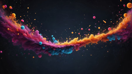 Abstract Minimalist background with wave particles color shapes.の素材