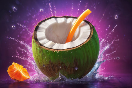 Alcoholic cocktail or lemonade drink with ice, Summer refreshing beverage.の素材