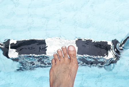 foot and stairs of swimming poolの写真素材