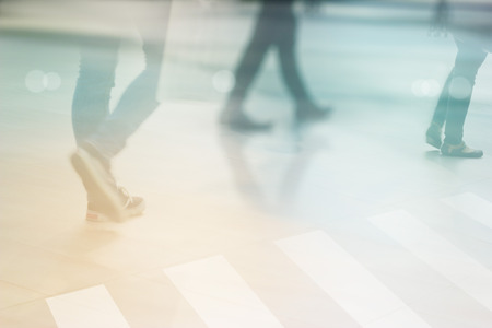 abstract people street walk in the city pastel and blur conceptの写真素材