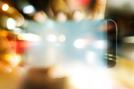 Abstract Artistic style  Defocused smartphone take a photo for background Motion blur concept