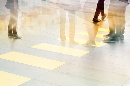 abstract people street walk in the city, pastel and blur concept, blank textの写真素材