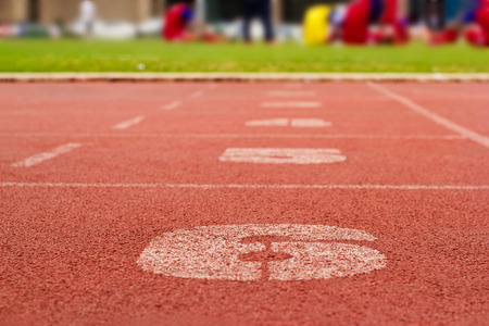 Running track and number lanesの写真素材