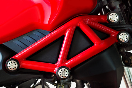 Red frame modern style motorcycleの写真素材