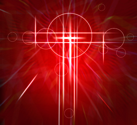 abstract white cross on red texture moving fast background, illustrationの写真素材