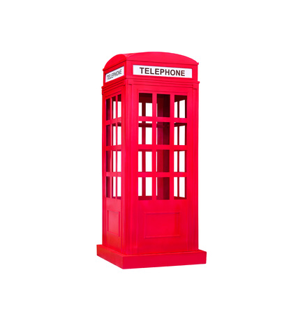 red phone both on isolated white backgroundの写真素材