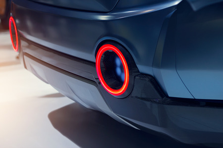 Close-up view of modern design sports car rear light.
