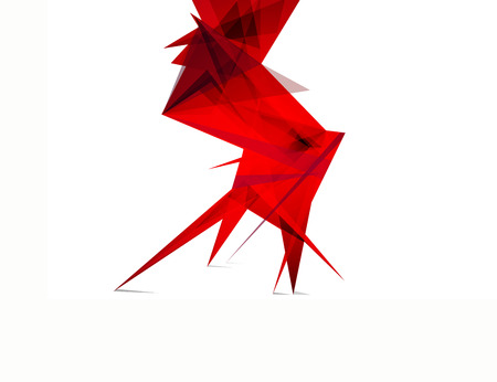 Abstract geometric and low polygon on white background, illustration.の写真素材