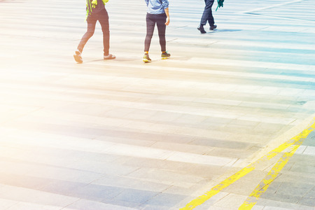 abstract people street walk in the city, colorful and blur concept, blank textの写真素材