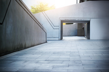 Floor and gate on street to subwayの写真素材