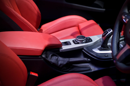 View of the interior of a modern automobileの写真素材