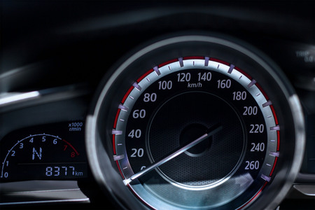 car dashboard speedometer close upの写真素材