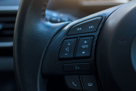 dashboard control on steering wheelの写真素材